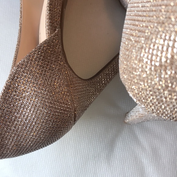 Champagne Glitter Evening Shoes - Picture 5 of 6